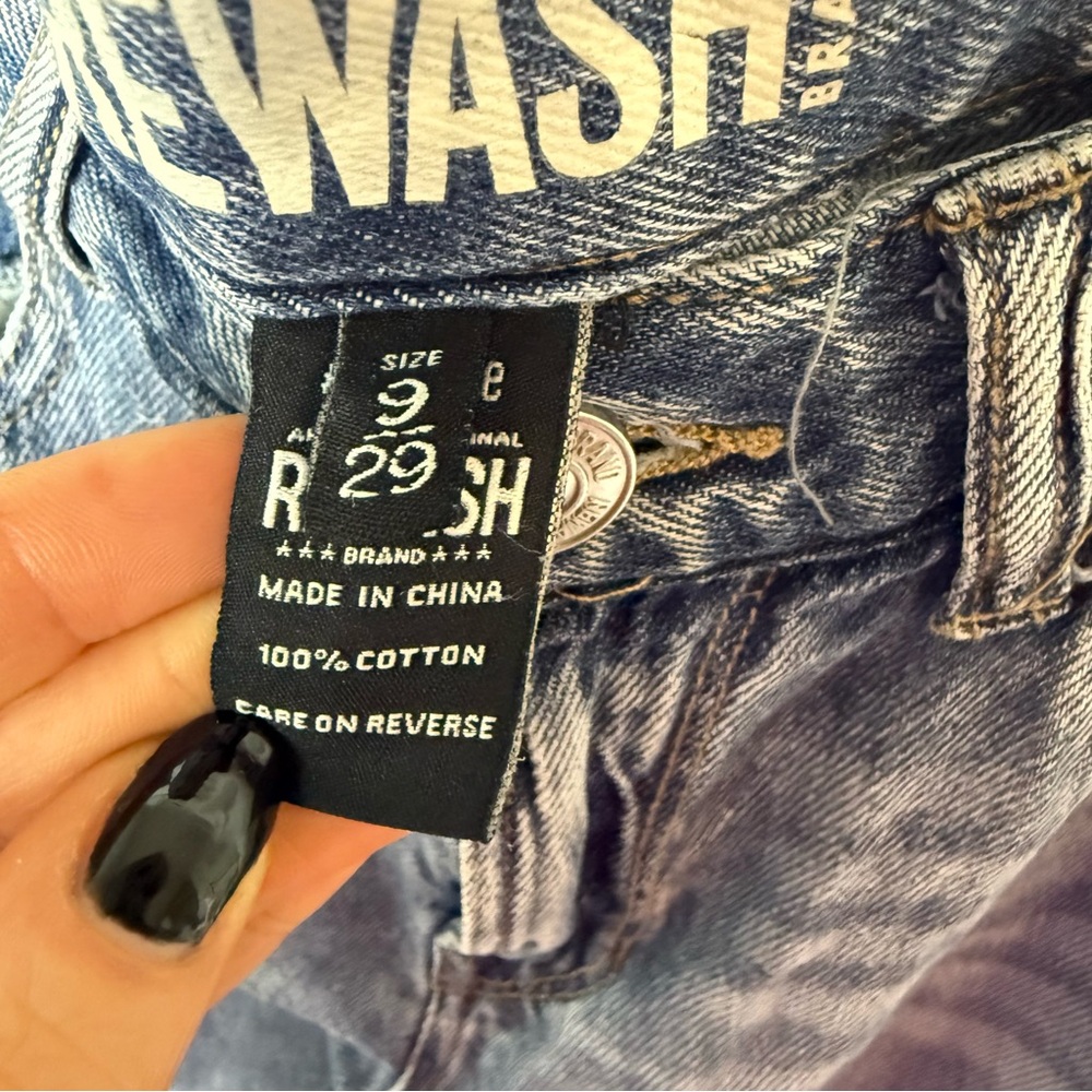 Rewash High Rise Distressed Straight Leg Jeans | Size 29 - Picture 5 of 7